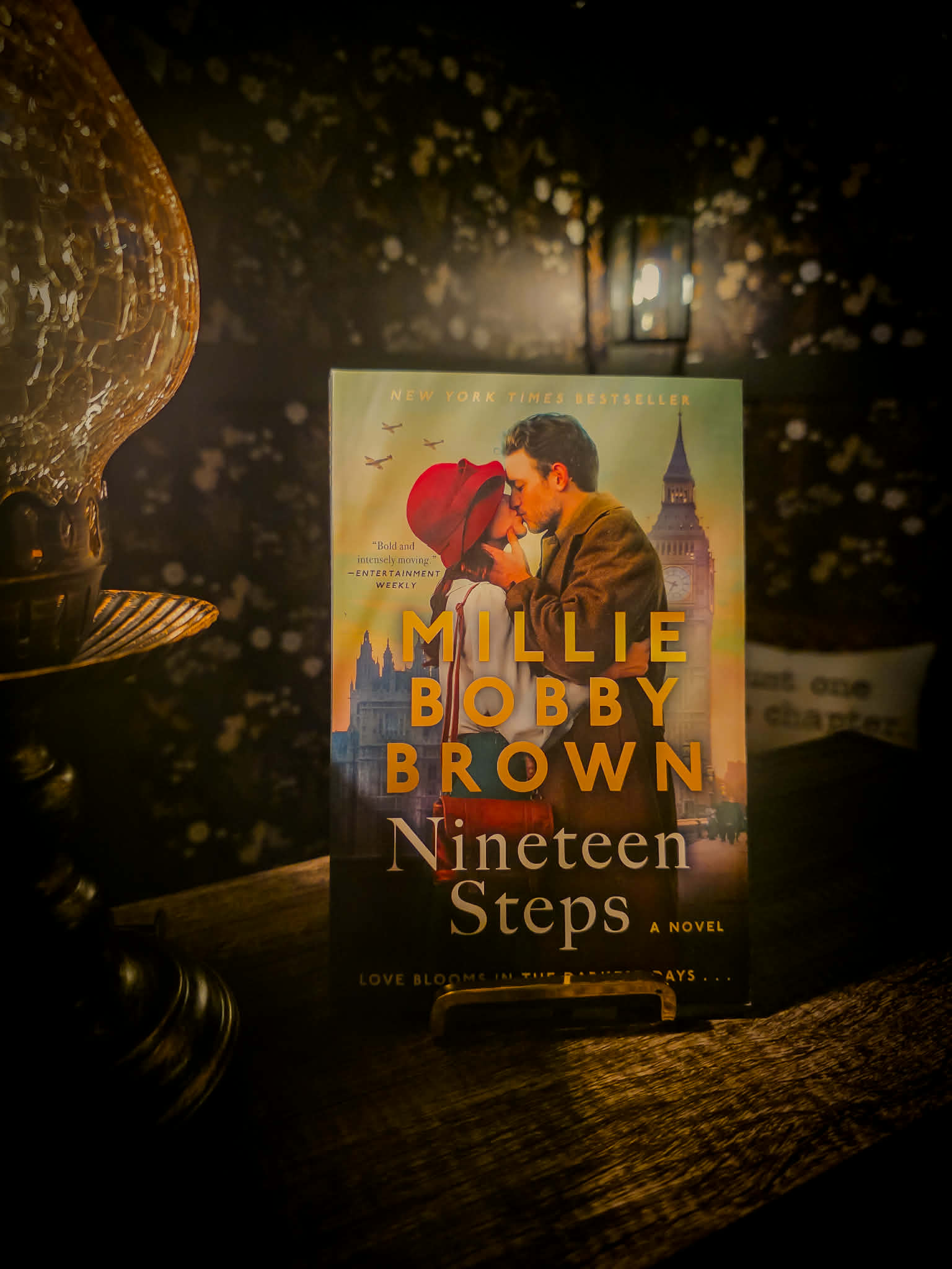 Nineteen Steps by Millie Bobby Brown — Historical Fiction novel on display at The Ledger & Lamp mobile bookstore in Florida